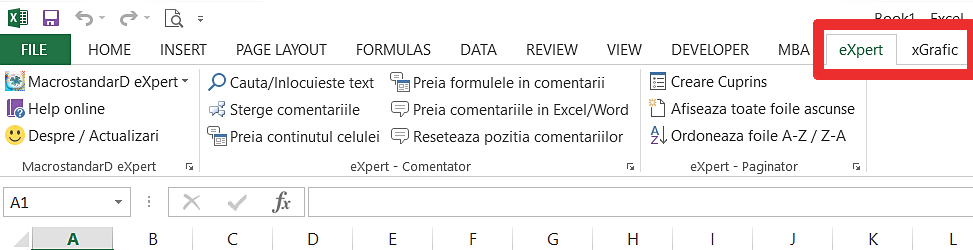 MacrostandarD eXpert - Meniu