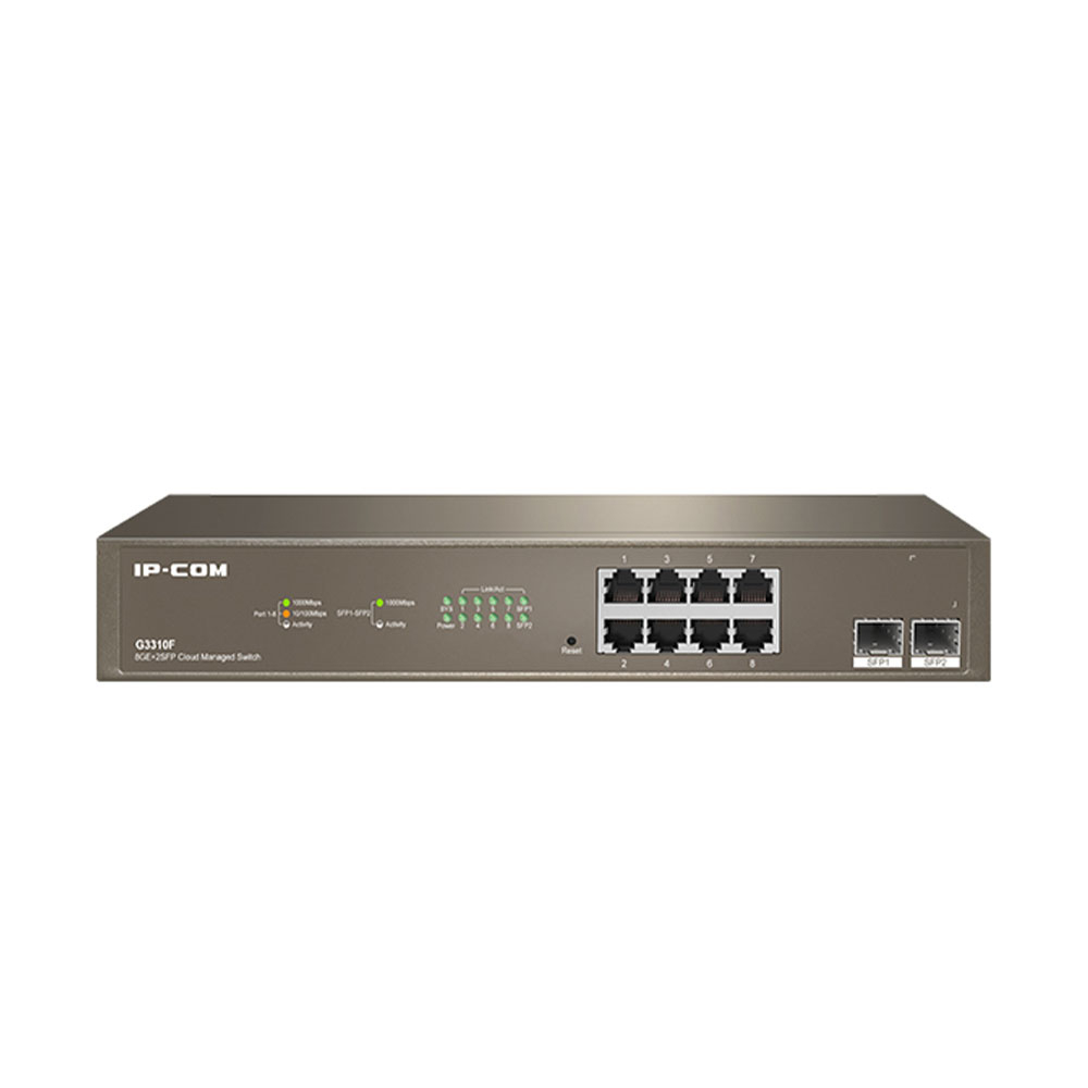 Switch cu 8 porturi IP-COM G3310F, 20 Gbps, 14.9 Mpps, 16000 MAC, cu management - 713.16 Lei