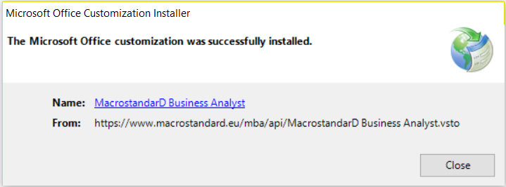 MacrostandarD Business Analyst - Instalare finalizata