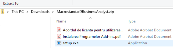 Arhiva descarcata si deschisa