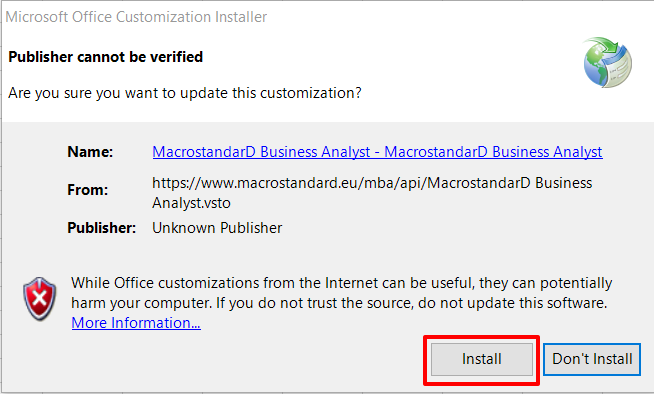 MacrostandarD Business Analyst - Mesaj versiune noua
